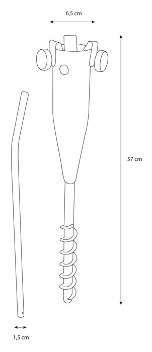 Jordspyd til parasoll stål 57 cm